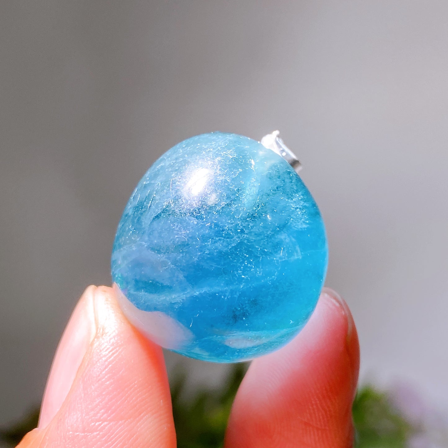 2cm Blue Fluorite Tumble Shape Pendant Crystal Healing Bulk Wholesale