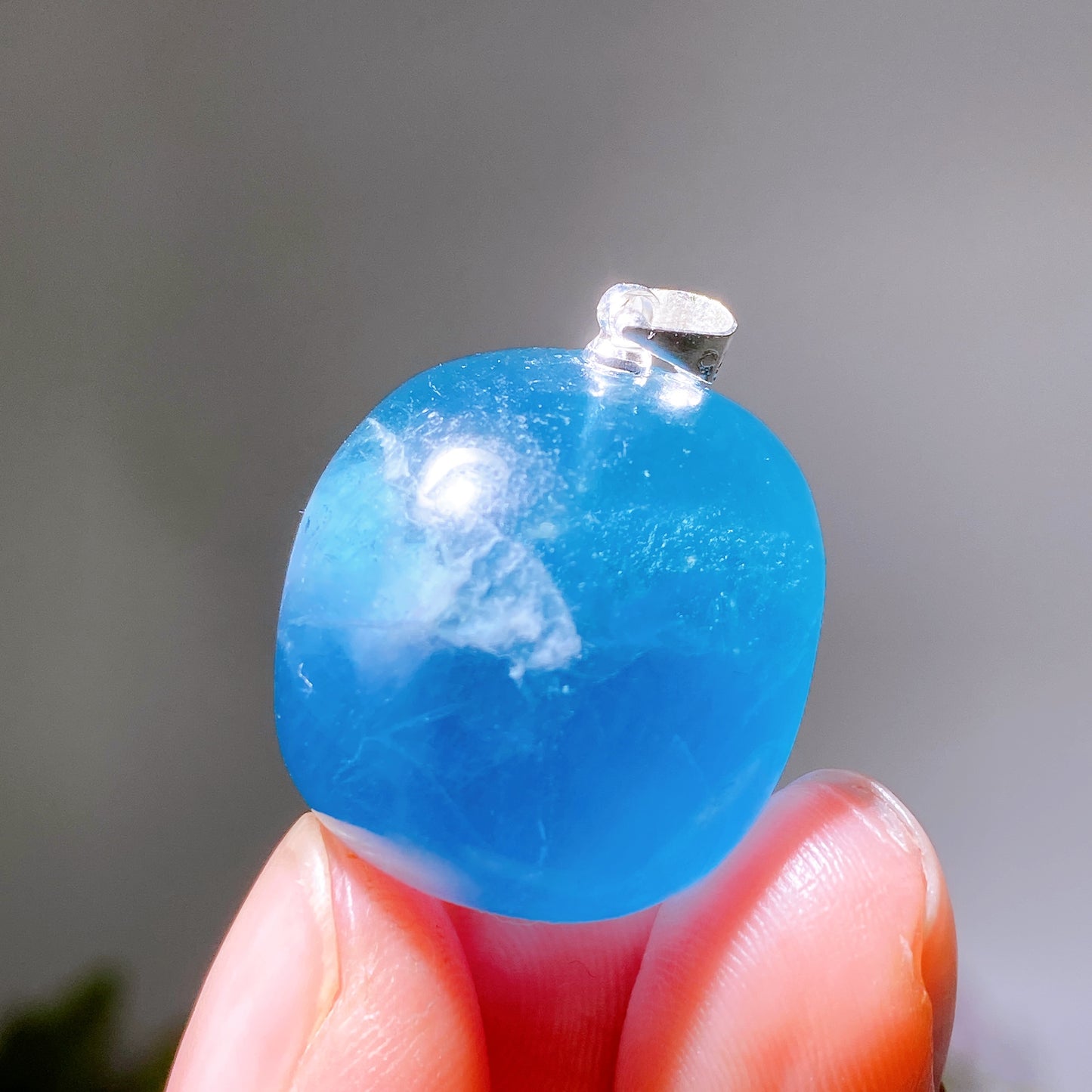2cm Blue Fluorite Tumble Shape Pendant Crystal Healing Bulk Wholesale