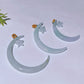 4-5.5cm Emerald Jade Moon & Star Pendant Crystal Healing Bulk Wholesale