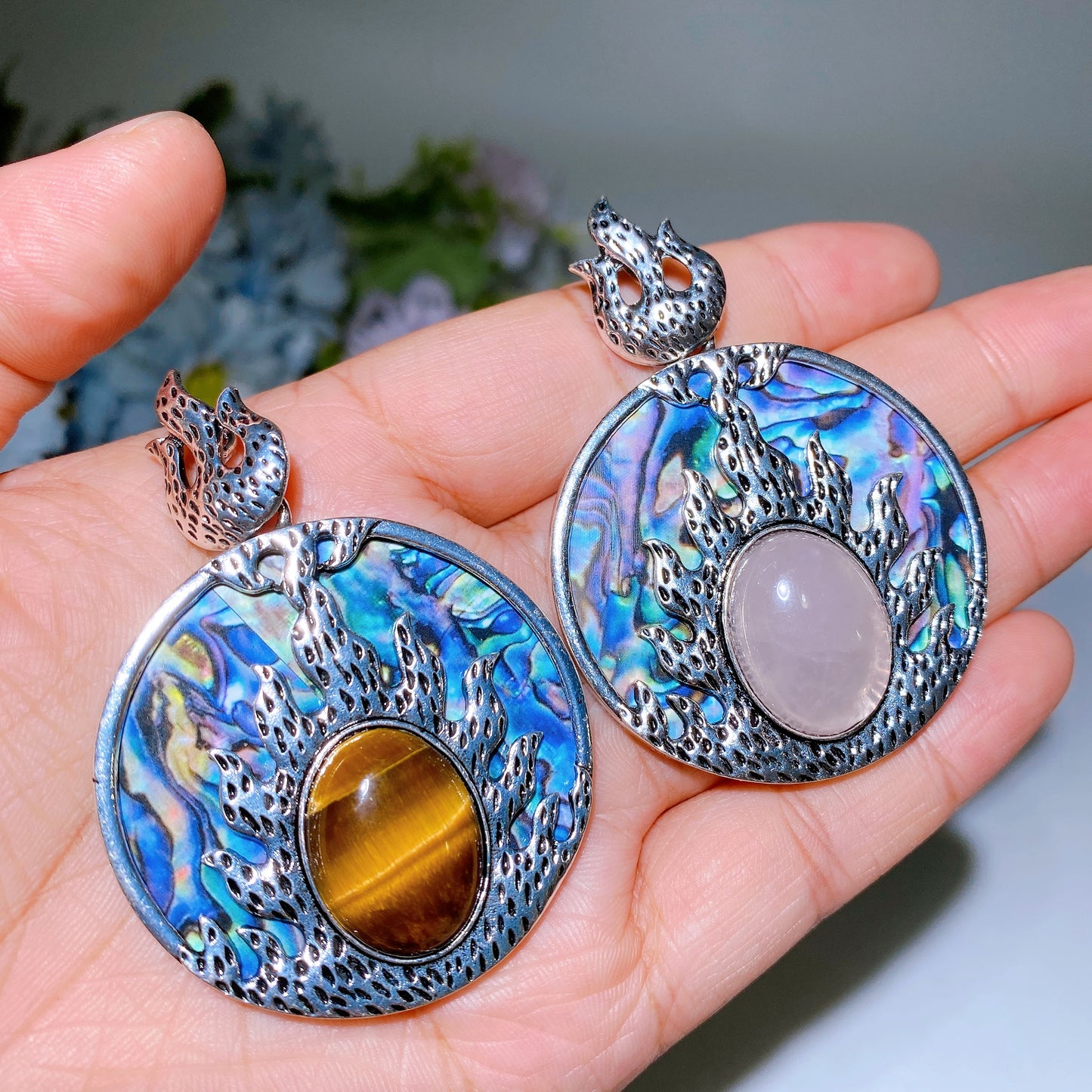 45mm Abalone Shell Pendant Crystal Healing Bulk Wholesale