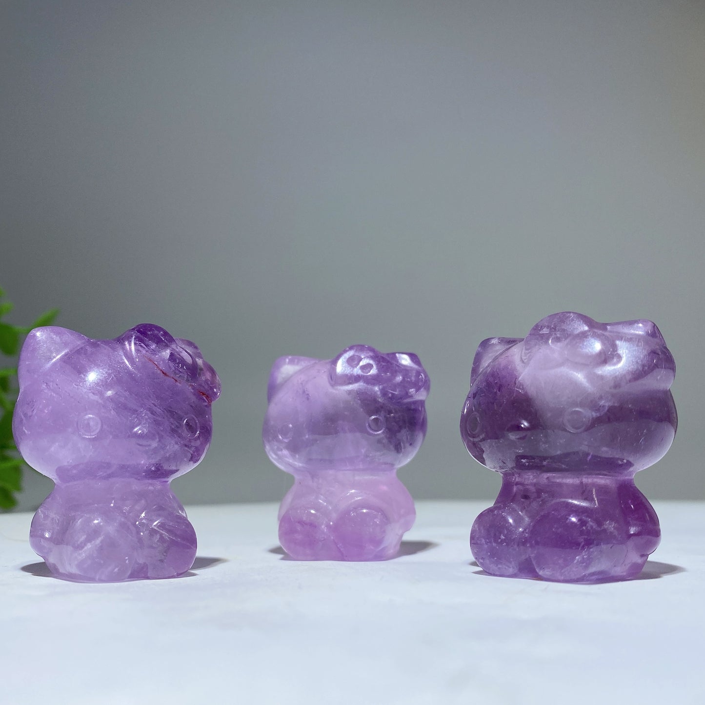 1.5" Amethyst Hello Kitty Carving Bulk Wholesale