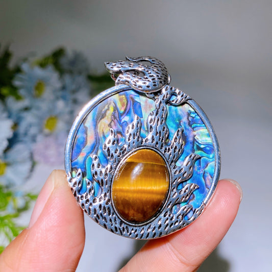 45mm Abalone Shell Pendant Crystal Healing Bulk Wholesale