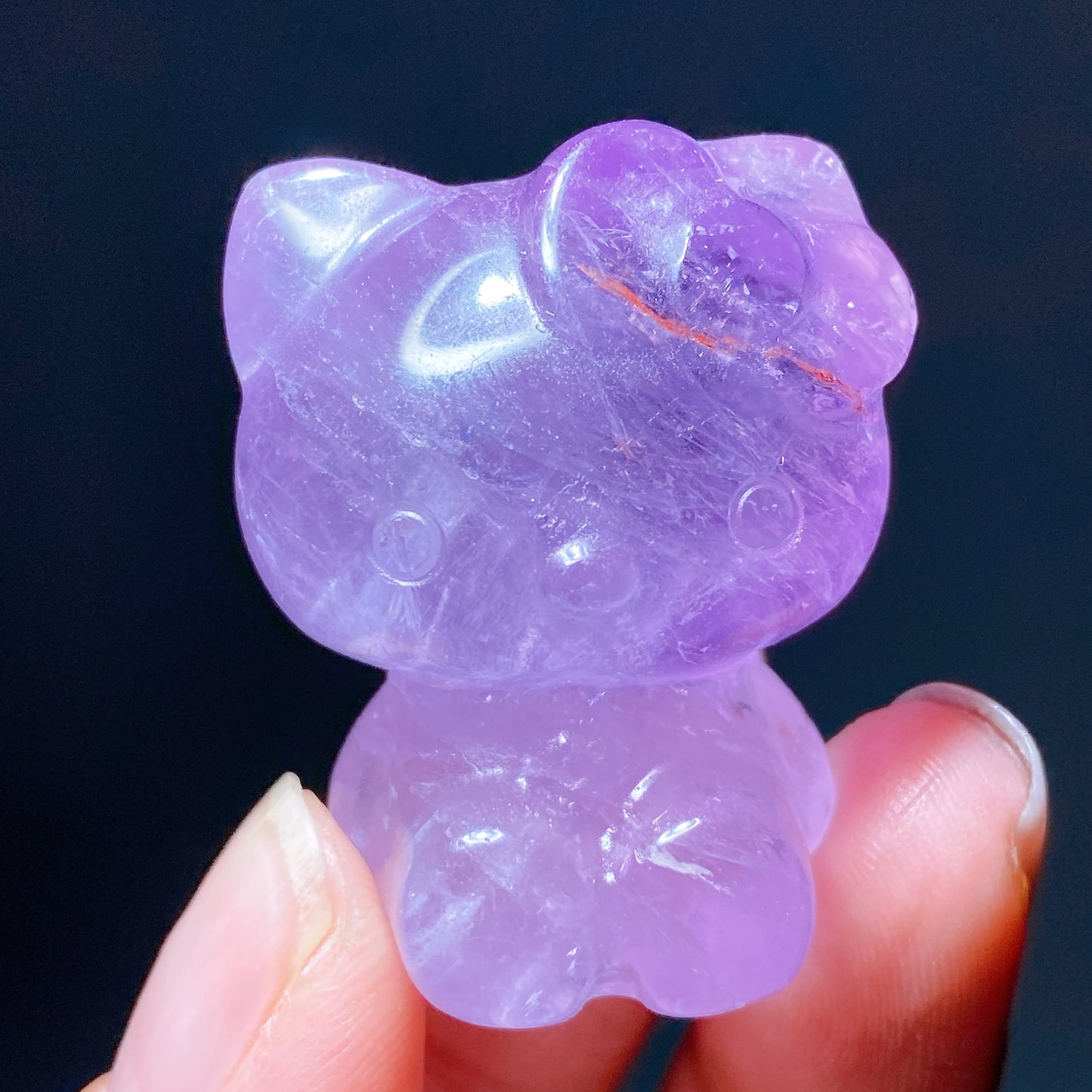 1.5" Amethyst Hello Kitty Carving Bulk Wholesale