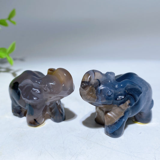 1.8"-2.1"  UV Reactive Volvanic Agate Turtle Elephant Cat Wolf Animal Carving Bulk Wholesale