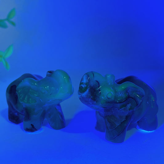 1.8"-2.1"  UV Reactive Volvanic Agate Turtle Elephant Cat Wolf Animal Carving Bulk Wholesale