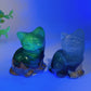 1.8"-2.1"  UV Reactive Volvanic Agate Turtle Elephant Cat Wolf Animal Carving Bulk Wholesale