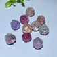 Mini Fluorite Rose Flower Carvings for Jewelry DIY Crystal Healing Bulk Wholesale