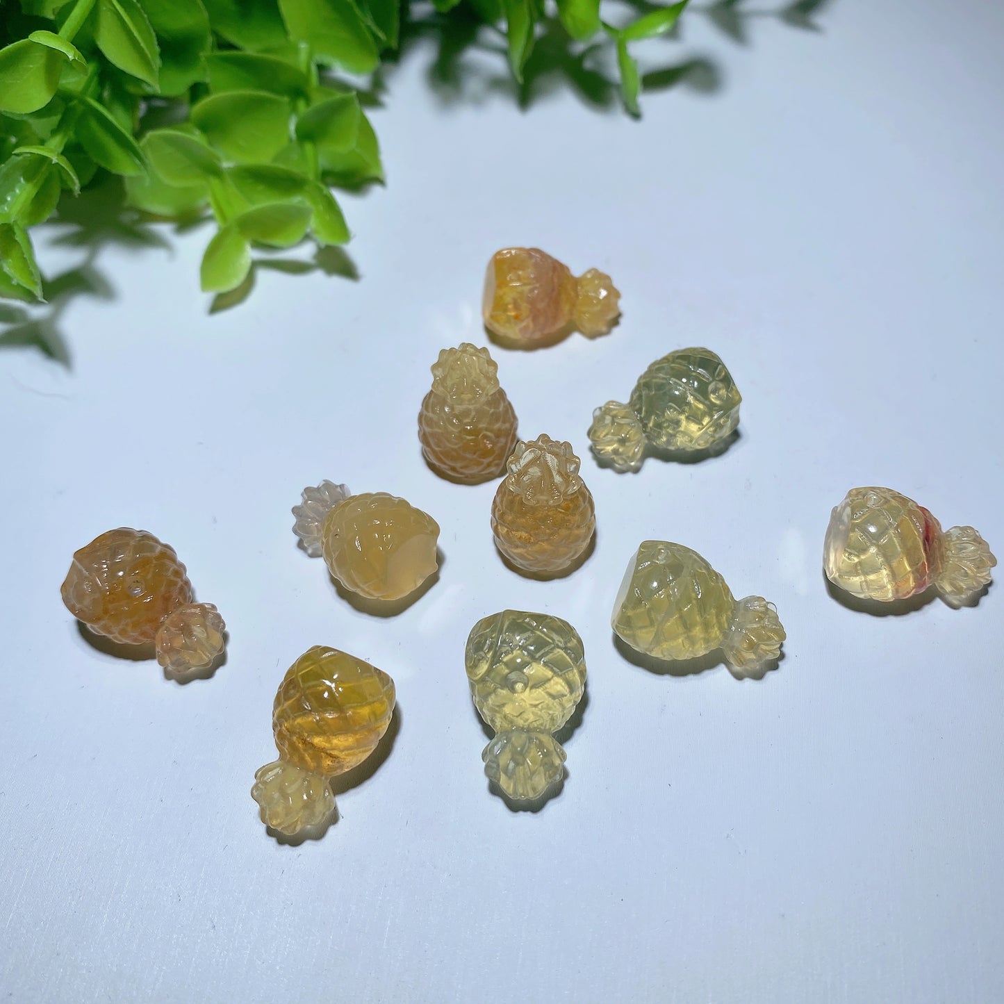 Yellow Fluorite Pinaple House Carvings Crystal Healing Bulk Wholesale