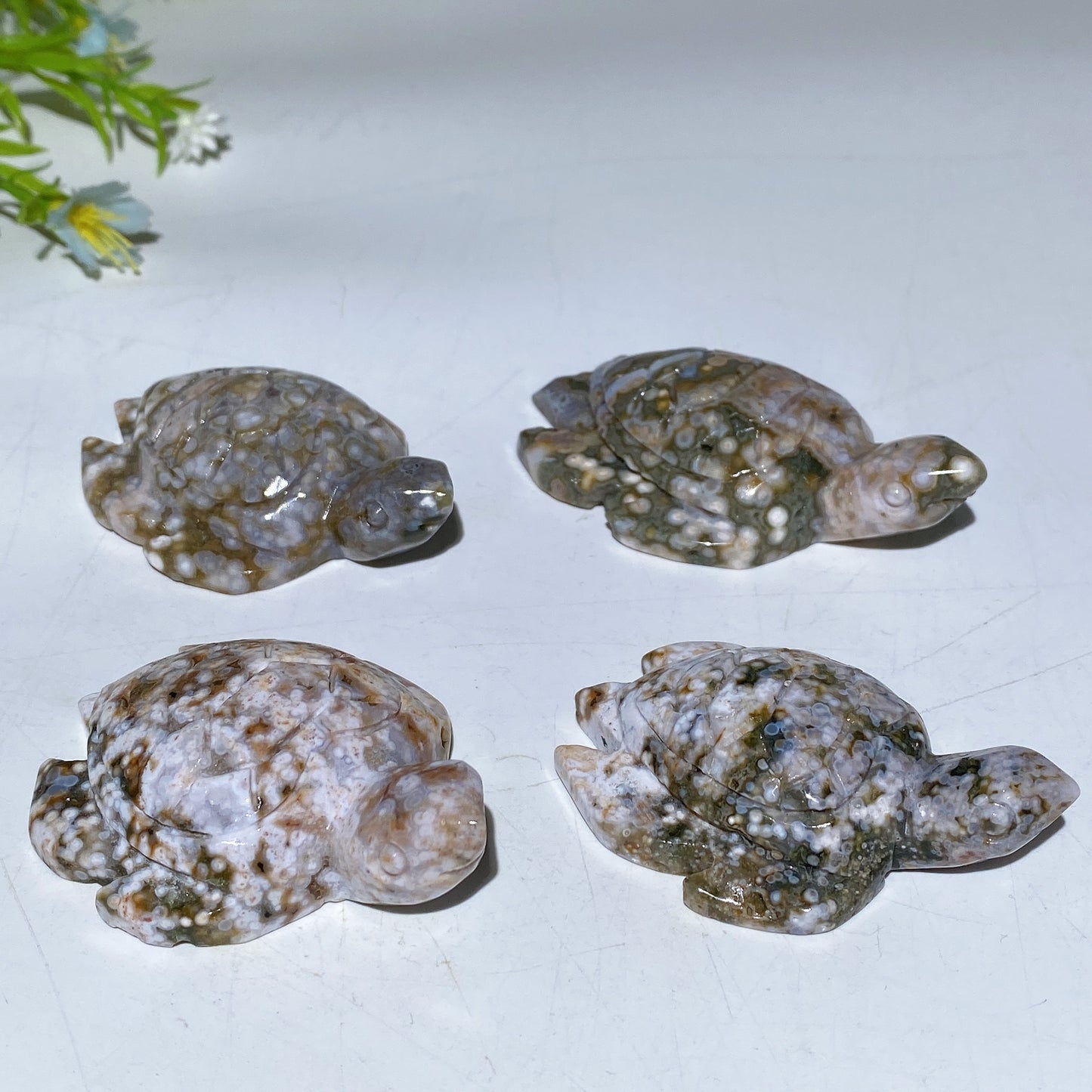 2.1"-3.0" The 8th Ocean Jasper Turtle Carving Crystal Healing Bulk Wholesale