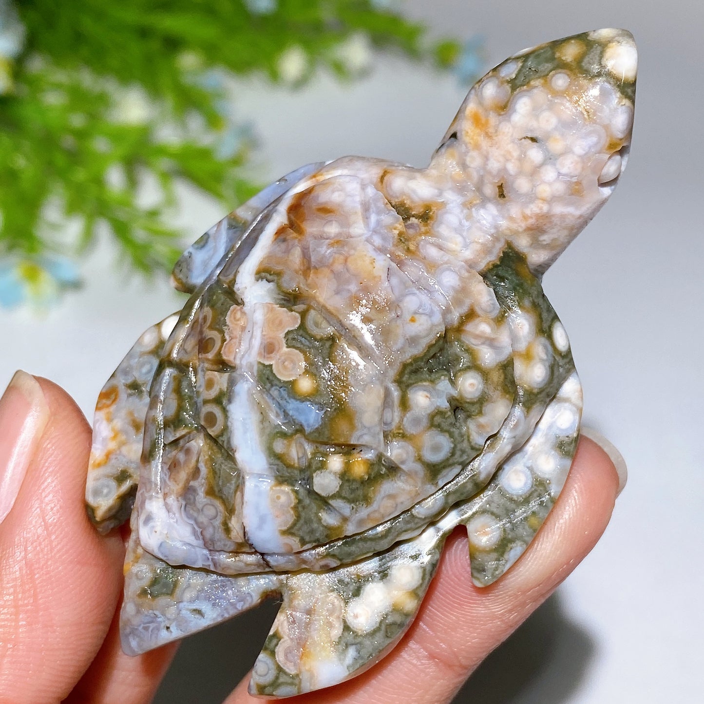 2.1"-3.0" The 8th Ocean Jasper Turtle Carving Bulk Wholesale