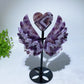 18cm Crystal Heart Wings Carving with Stand Crystal Healing Bulk Wholesale