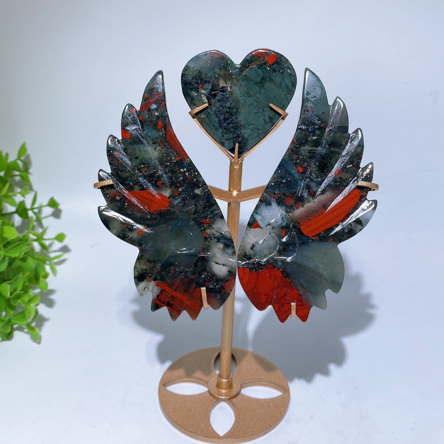 18cm Crystal Heart Wings Carving with Stand Crystal Healing Bulk Wholesale