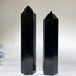 19-21cm Black Obsidian Tower with Silver Printing Moon Bulk Wholesale