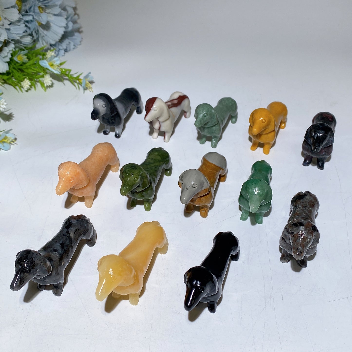 3.0" Crystal Sausage Dog Carving Bulk Wholesale