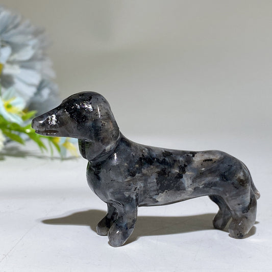 3.0" Crystal Sausage Dog Carving Bulk Wholesale