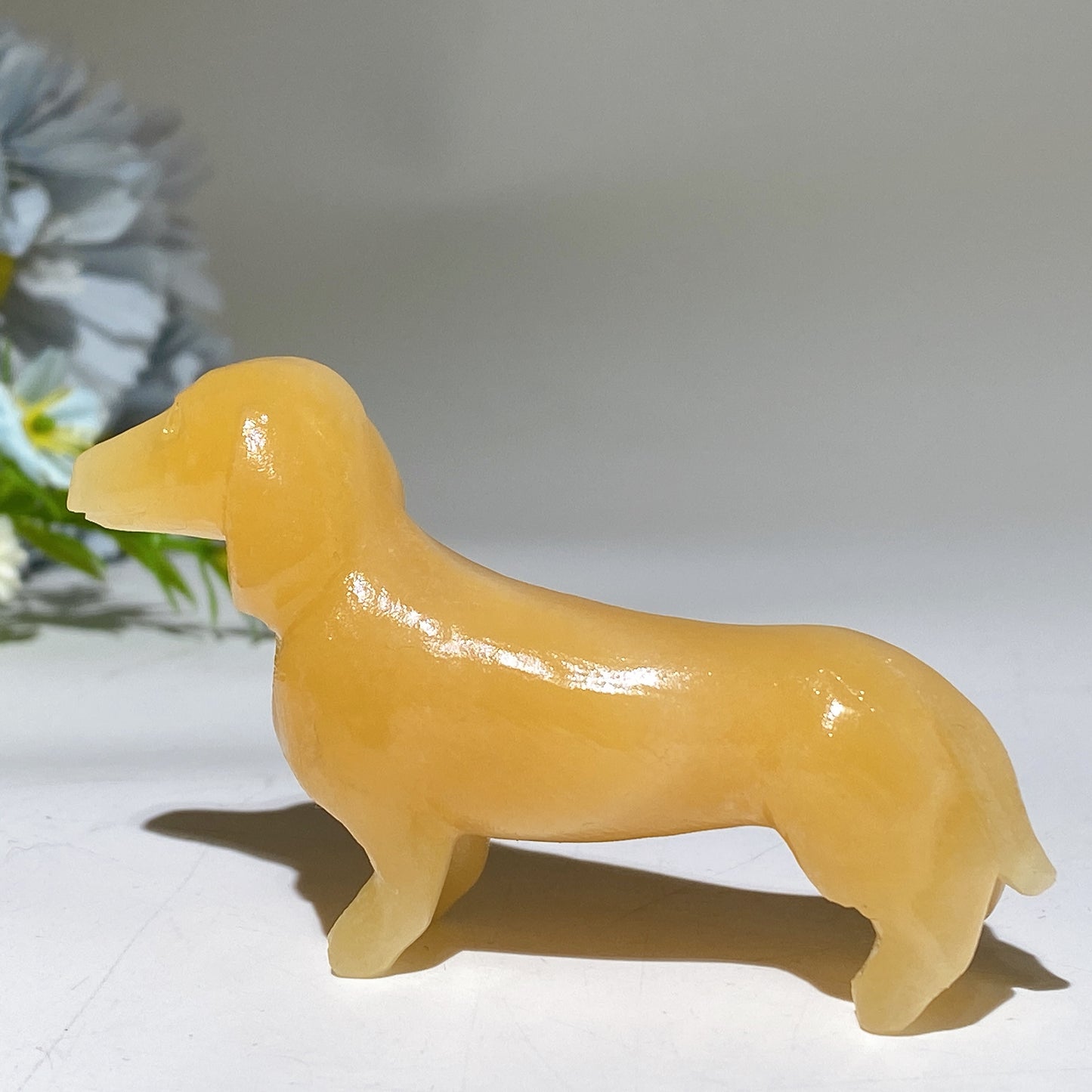 3.0" Crystal Sausage Dog Carving Bulk Wholesale