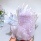 4.5" Unique Agate Growing with Amethyst Cluster Fox Carving Crystal Healing Bulk Wholesale