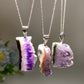 Amethyst with Silver Chain Necklace Crystal Healing Bulk Wholesale