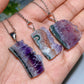 Amethyst with Silver Chain Necklace Crystal Healing Bulk Wholesale