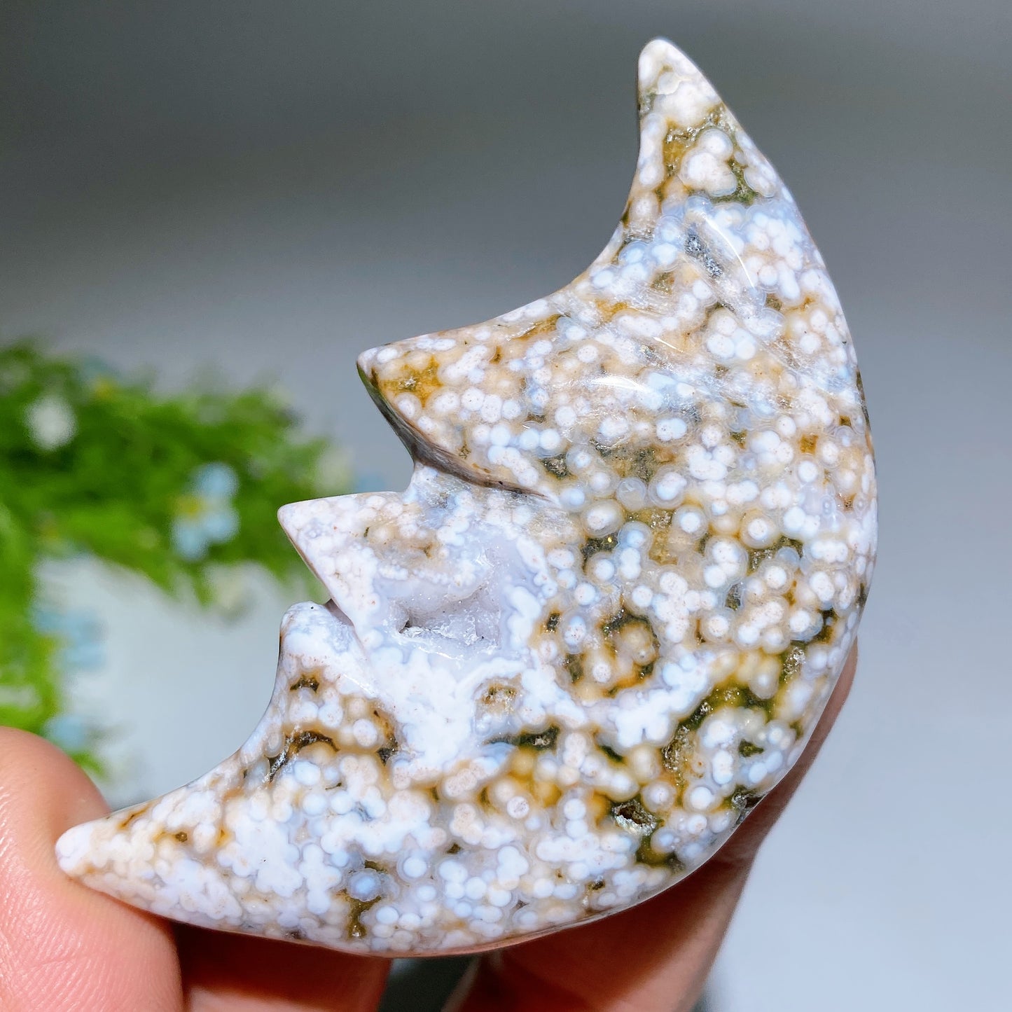 2.6"-3.2" The 8th Vein Ocean Jasper Moon Face Bulk Wholesale