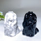 2.1" Howlite Black Obsidian Dog Carving Crystal Healing Bulk Wholesale