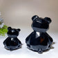 Faceted Black Obsidian Bear Carving Crystal Healing Bulk Wholesale