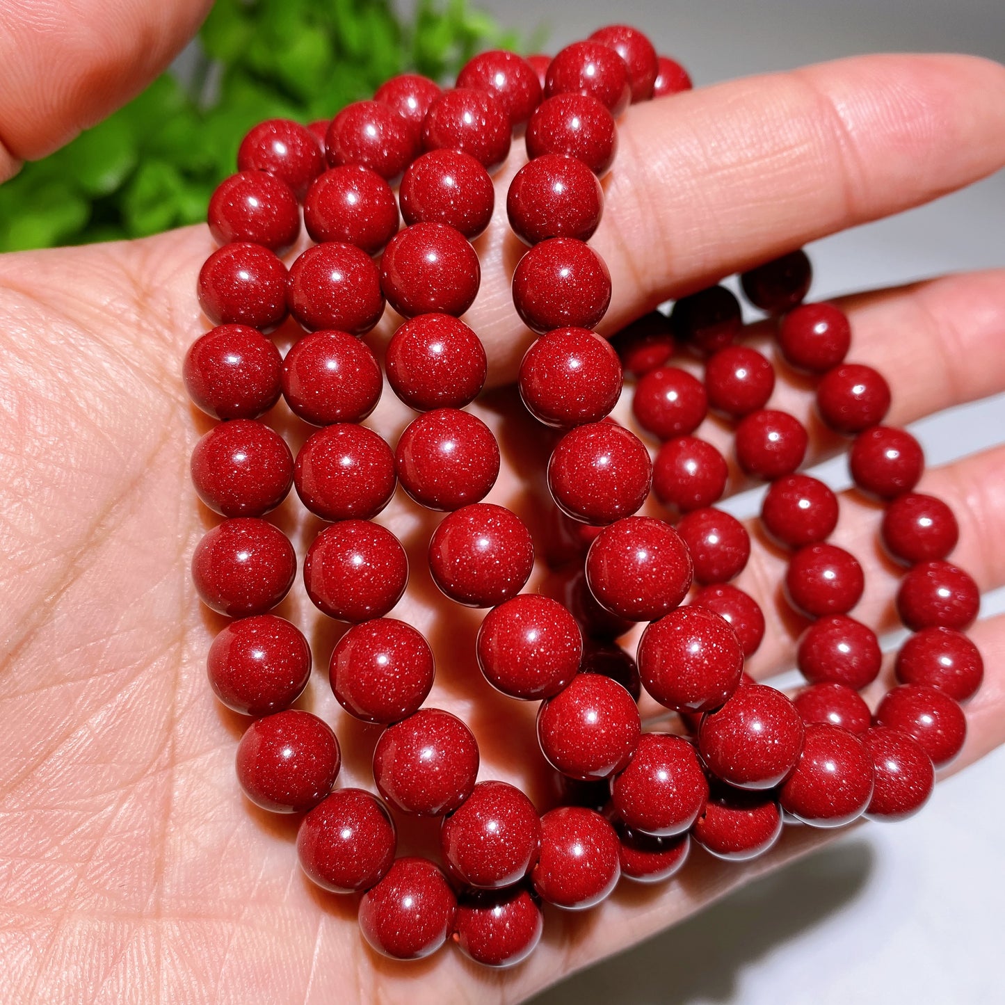 Cinnabar Bracelet Keyring Drilled Beads for Jewelry DIY Crystal Healing Bulk Wholesale