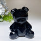 Faceted Black Obsidian Bear Carving Crystal Healing Bulk Wholesale