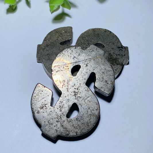 2.35" Pyrite Dollar Sign Crystal Healing Bulk Wholesale