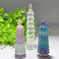 3.0"-4.5" Clear Quartz Fluorite Wenchang Pagoda Carvings Crystal Healing Bulk Wholesale