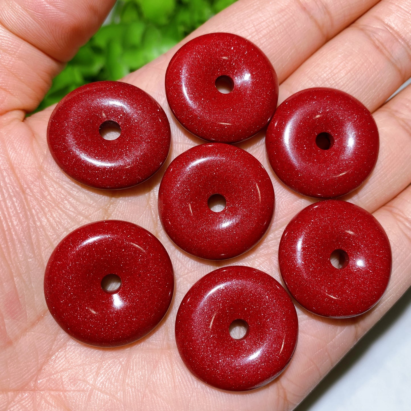 Cinnabar Bracelet Keyring Drilled Beads for Jewelry DIY Crystal Healing Bulk Wholesale