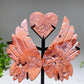 18cm Crystal Heart Wings Carving with Stand Crystal Healing Bulk Wholesale