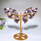 19cm Large Unique Blue Purple Flower Agate Butterfly Wings with Stand Crystal Healing Bulk Wholesale