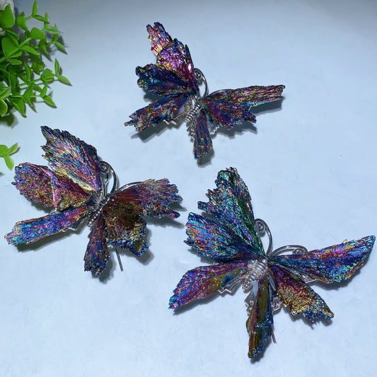 3.5"-4.0" Aura Black Tourmaline Butterfly Free Form Crystal Healing Bulk Wholesale