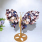 19cm Large Unique Blue Purple Flower Agate Butterfly Wings with Stand Crystal Healing Bulk Wholesale
