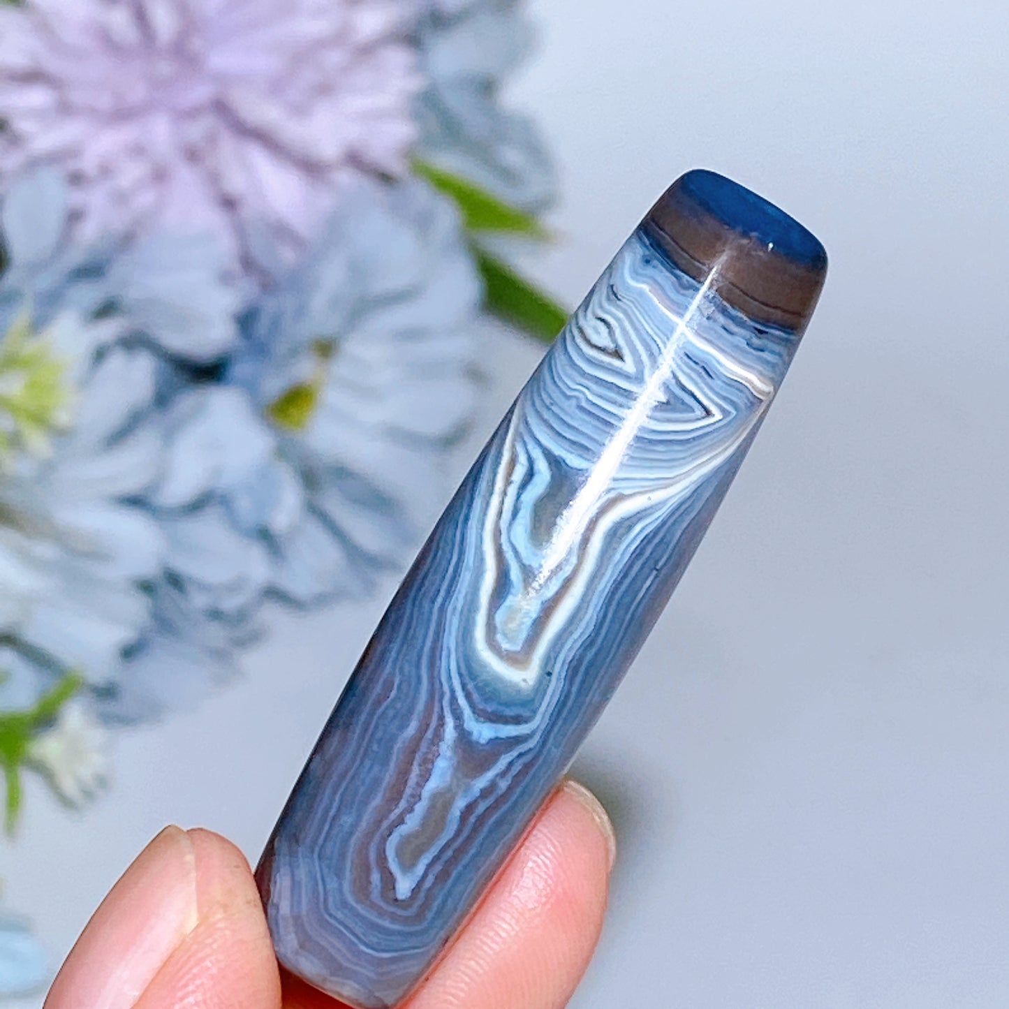 1.8"-2.0" Banded Agate Cylinder Pendant Crystal Healing Bulk Wholesale