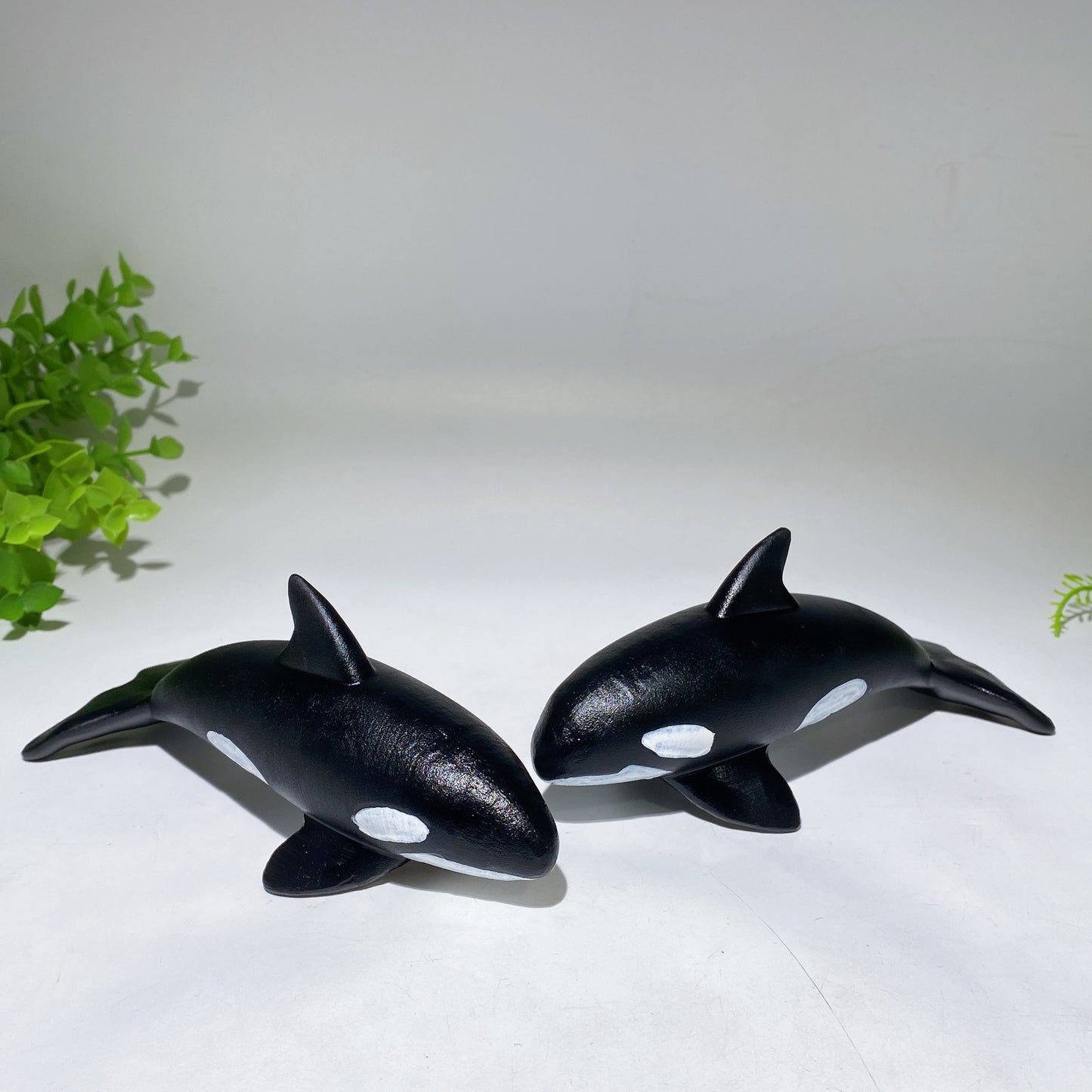 5.9" Black Obsidian Killer Whale Carving Crystal Healing Bulk Wholesale