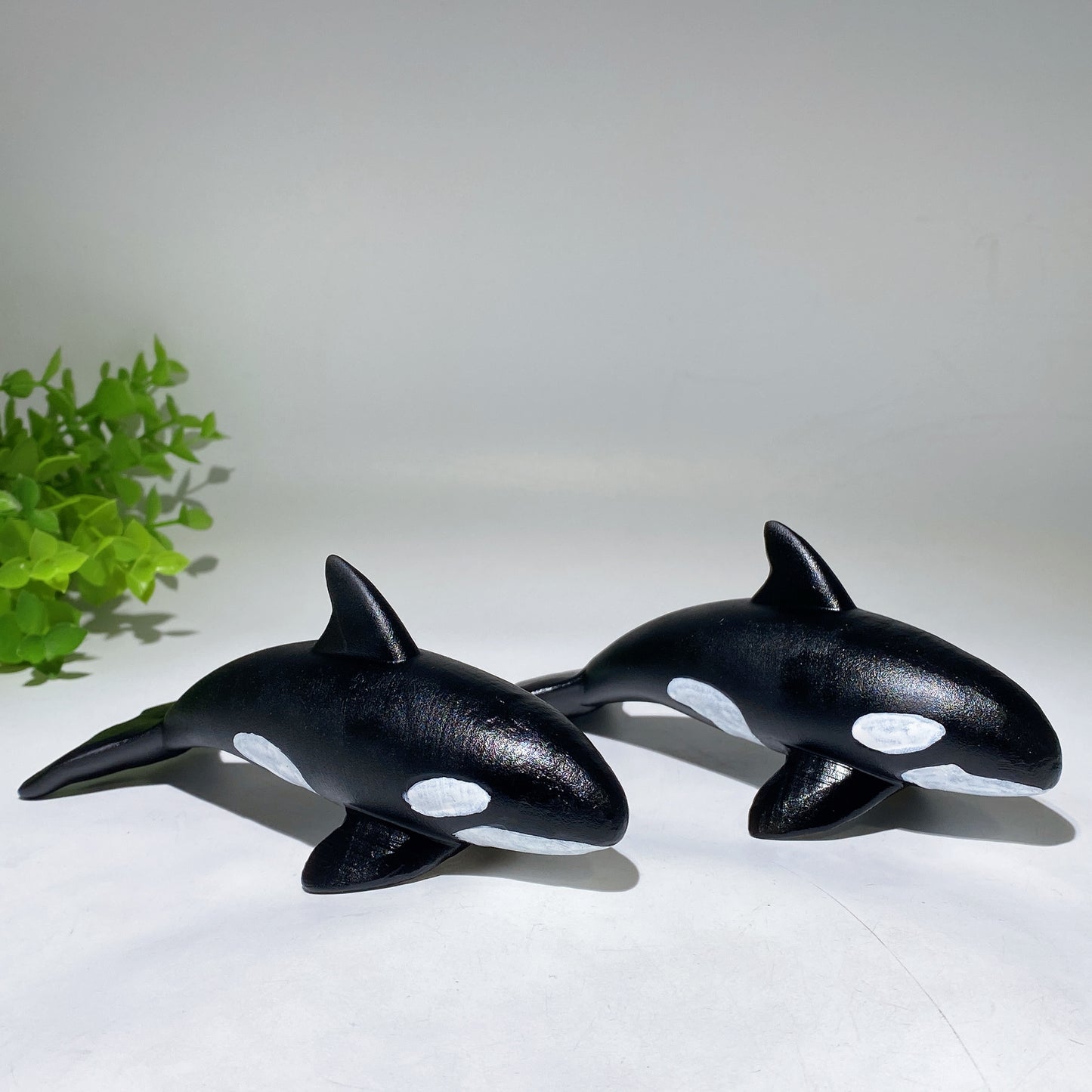 5.9" Black Obsidian Killer Whale Carving Crystal Healing Bulk Wholesale