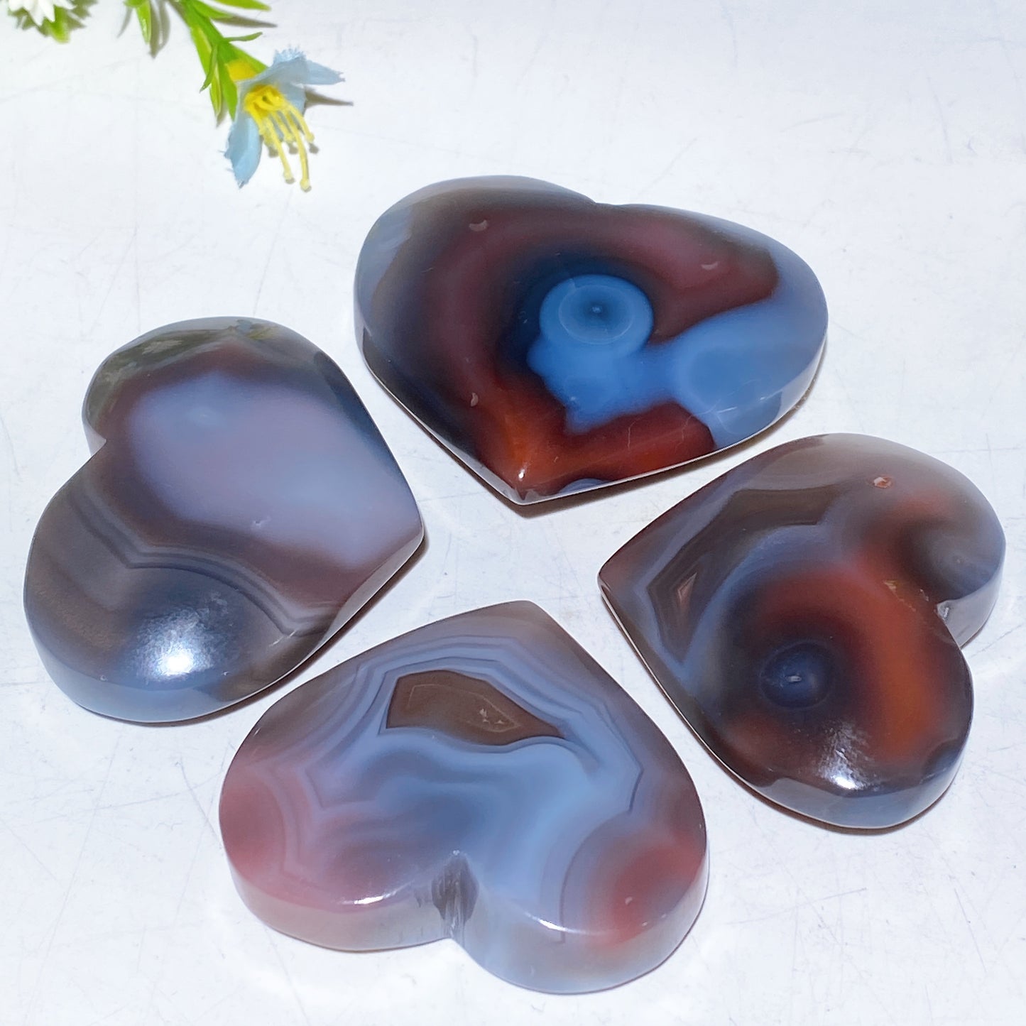 1.6"-2.5" Botswana Agate Heart Carving Crystal Healing Bulk Wholesale