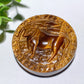 2.0" Yellow Tiger's Eye Slab with Sign of Zodiac Carvings Bulk Wholesale