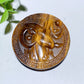 2.0" Yellow Tiger's Eye Slab with Sign of Zodiac Carvings Bulk Wholesale