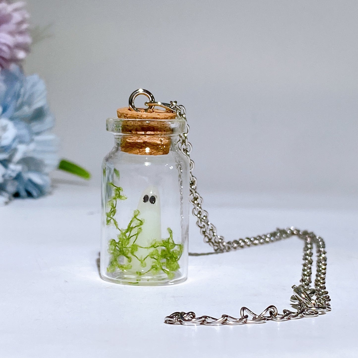 Luminous Ghost in Bottle Earring Necklace Crystal Healing Bulk Wholesale