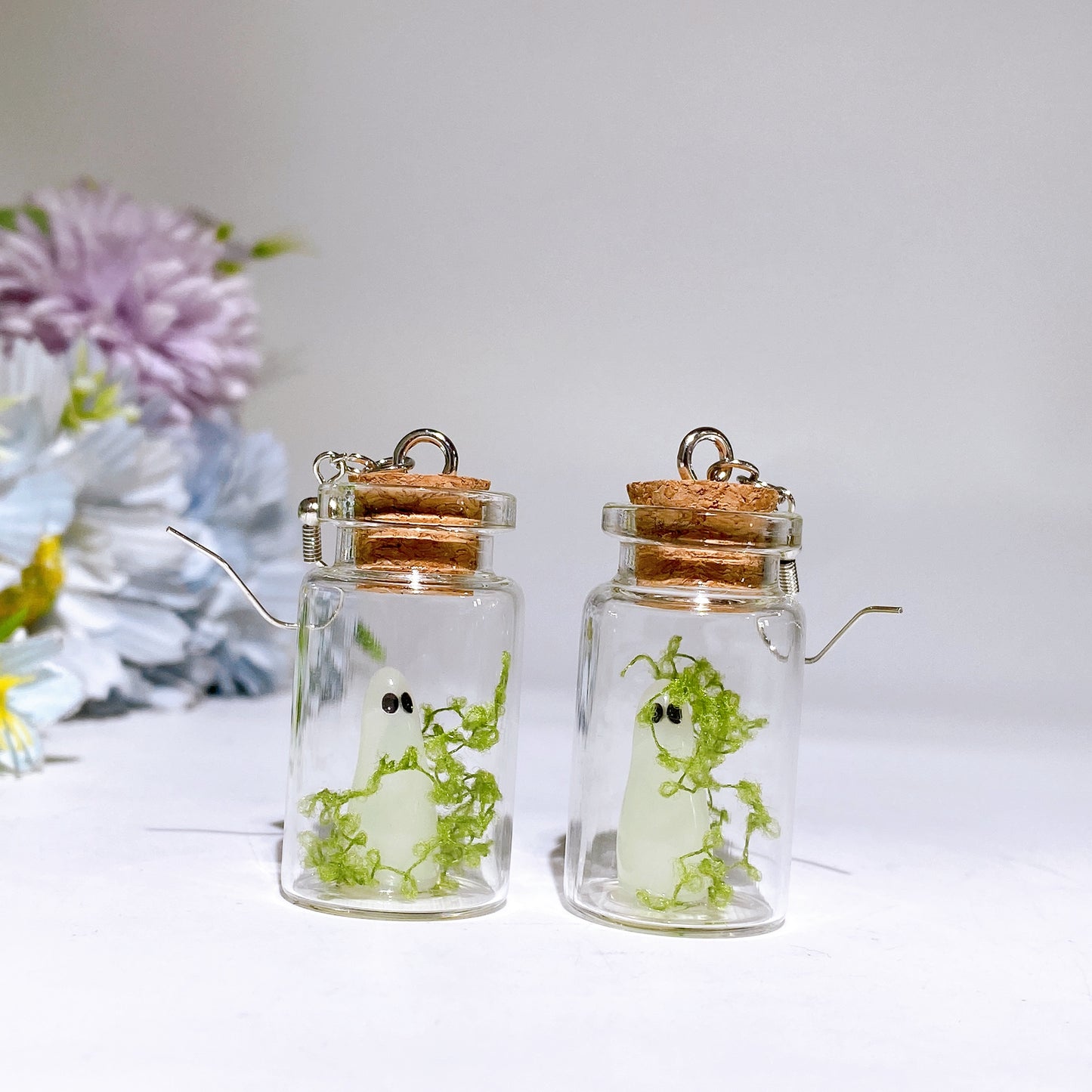 Luminous Ghost in Bottle Earring Necklace Crystal Healing Bulk Wholesale