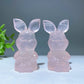 2.2" Rose Quartz Disney Piglet Carving Bulk Wholesale