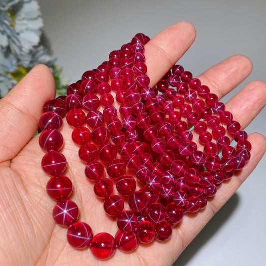 6mm 8mm 10mm UV Reactive Star Ruby Bracelet Crystal Healing Bulk Wholesale