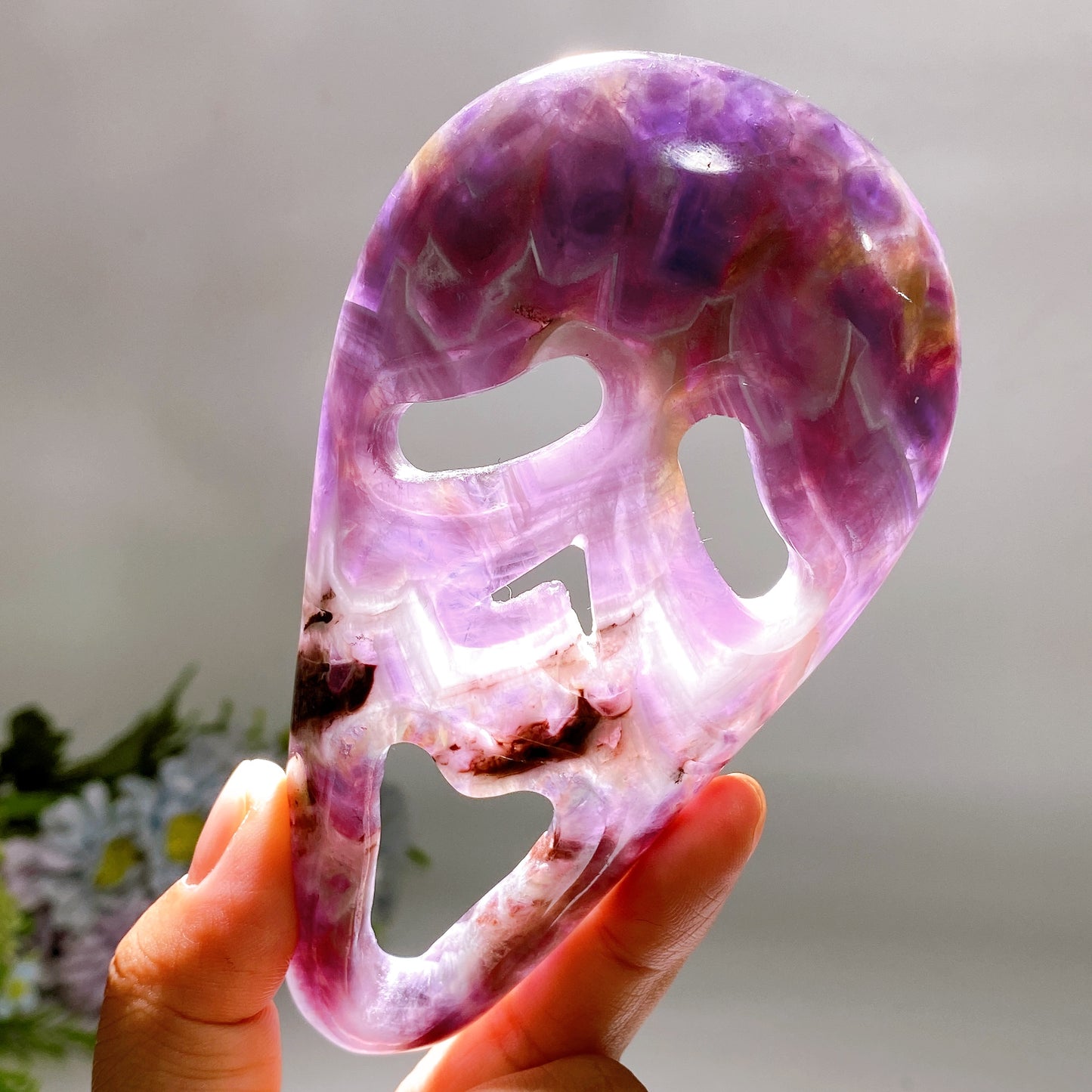 5.2" Crystal Ghost Face Carving Crystal Healing Bulk Wholesale