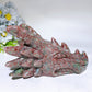 6.2" UV Reactive Ruby In Kyanite Dragon Head Carving Crystal Healing Bulk Wholesale