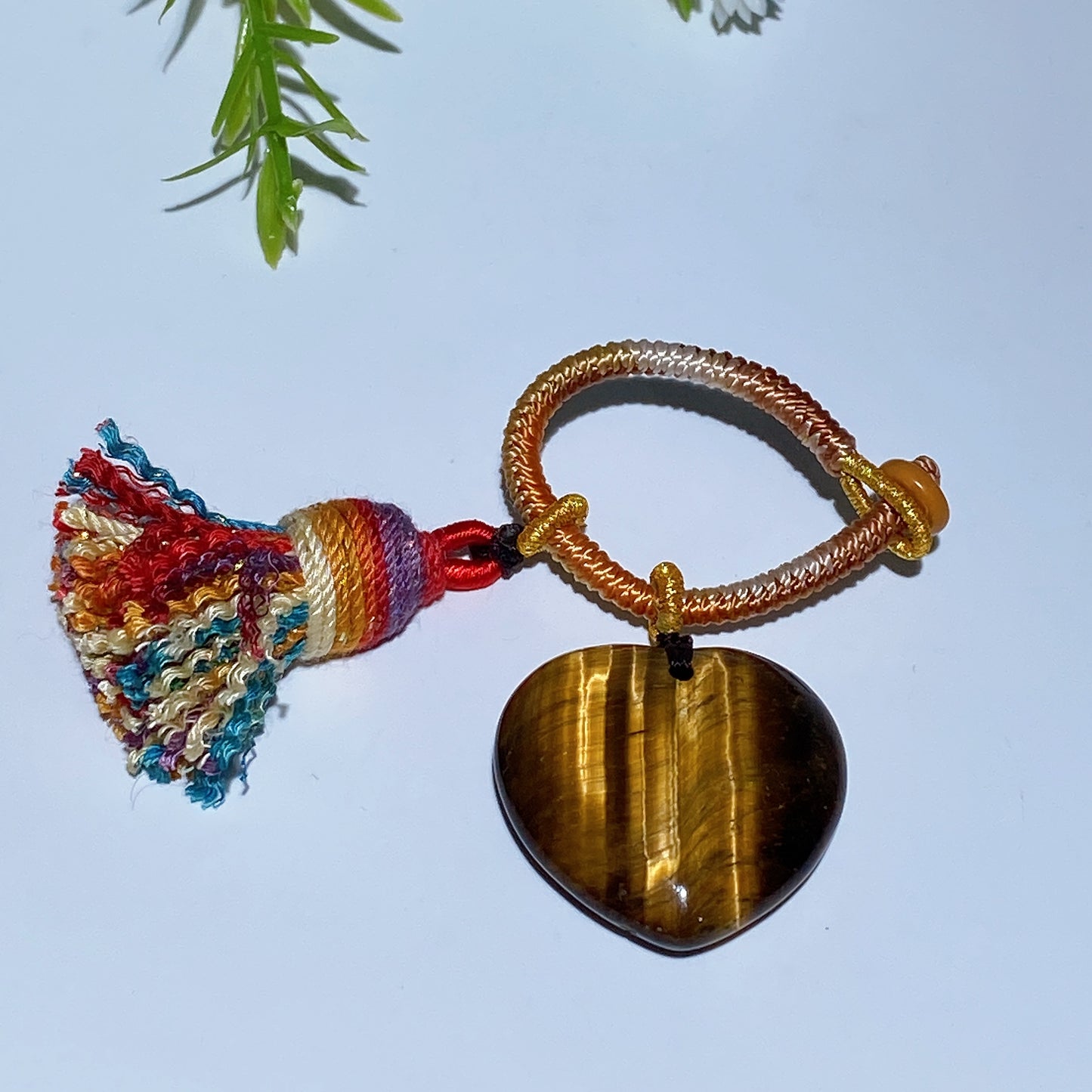 Crystal Heart with Rope Tassels Key Chain Crystal Healing Bulk Wholesale