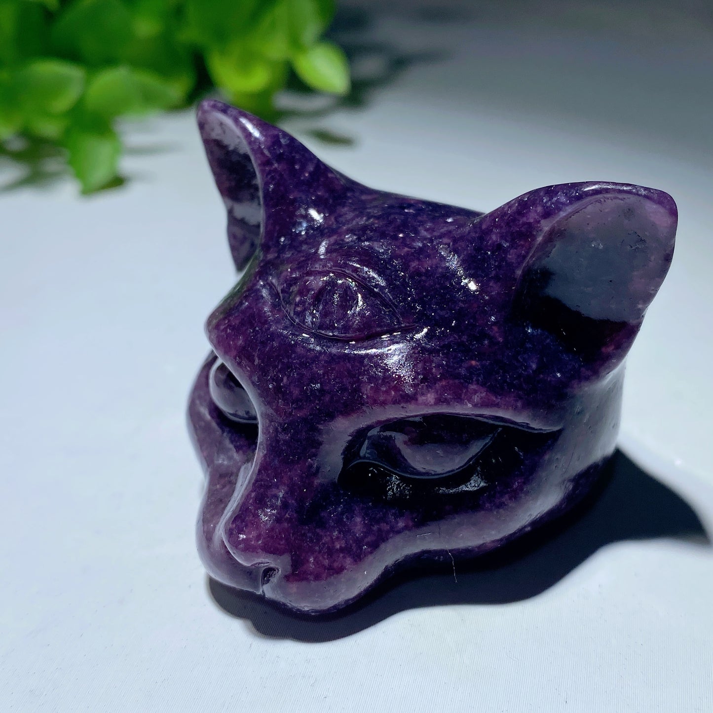 1.8" Mixed Crystal Cat Head Carvings Bulk Wholesale