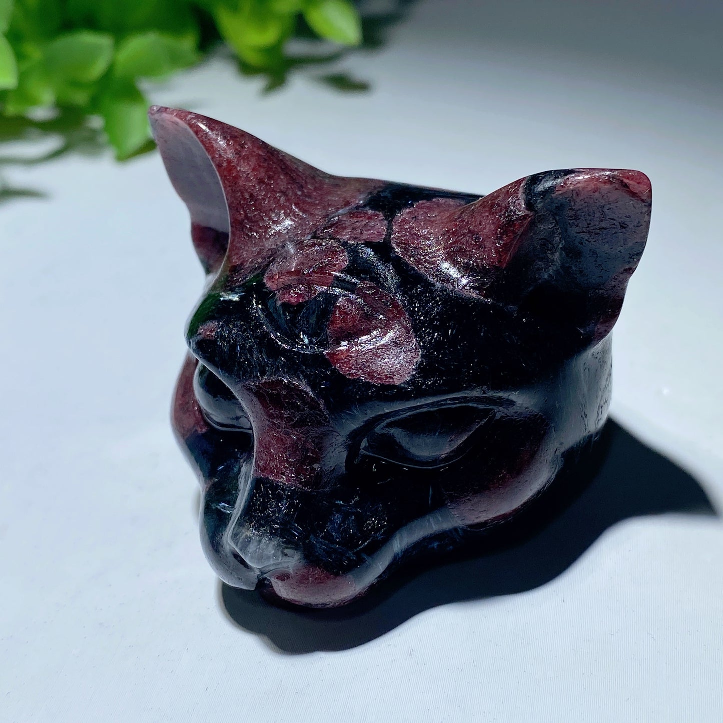 1.8" Mixed Crystal Cat Head Carvings Bulk Wholesale